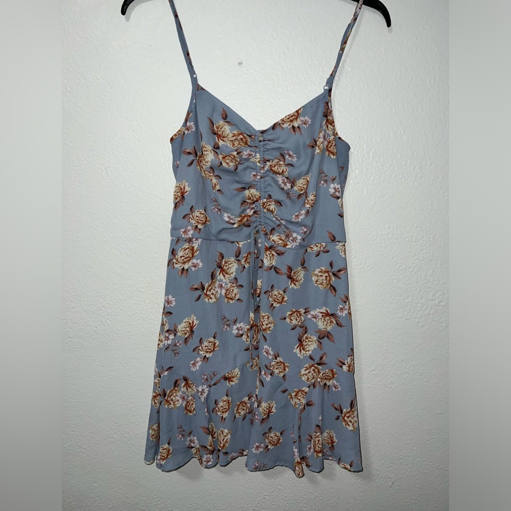 Three Pink Hearts Floral Print Cinch Summer Dress
